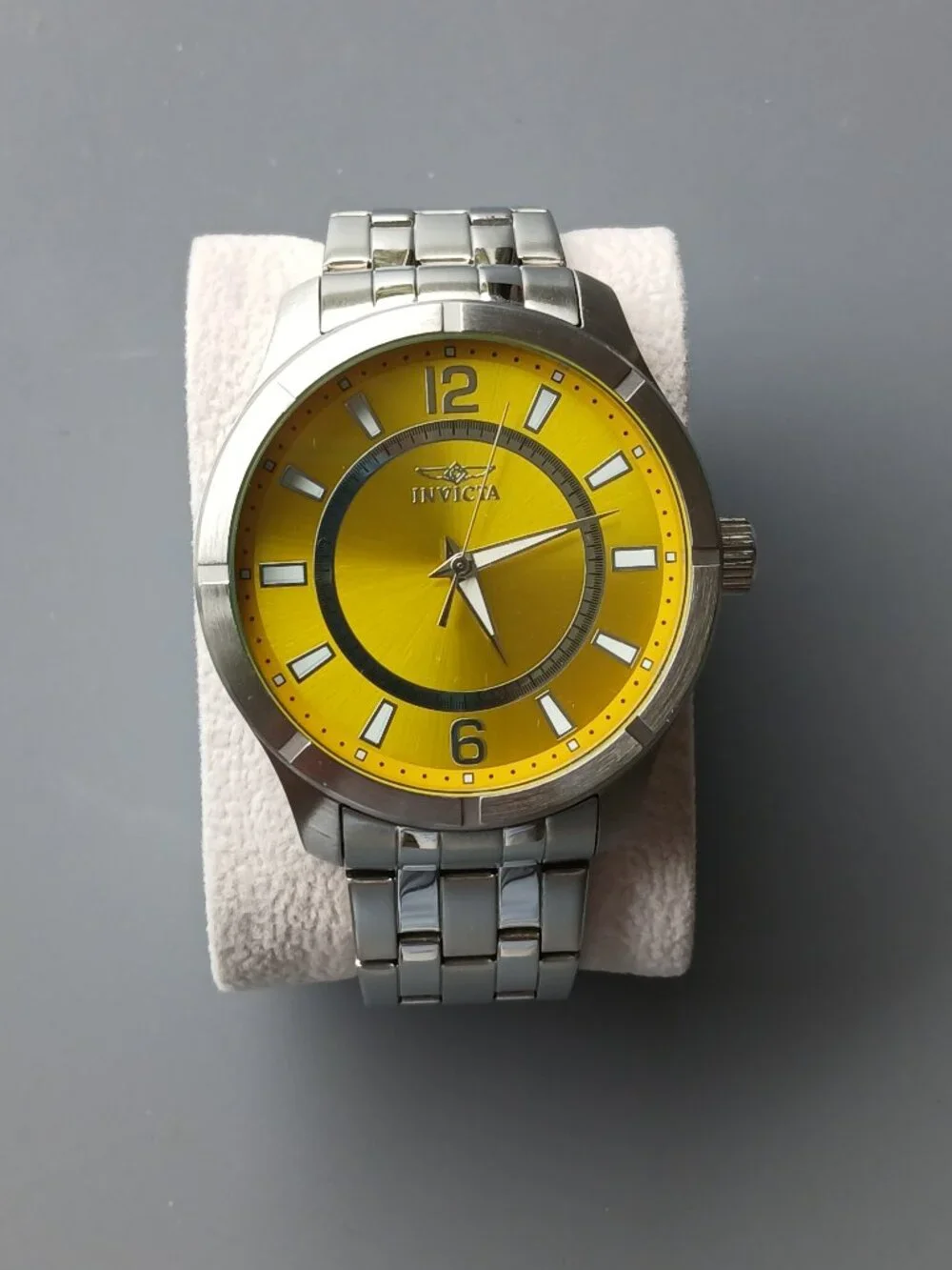 Invicta Watch Yellow Face Stainless Steel